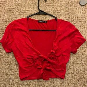 Red crop top